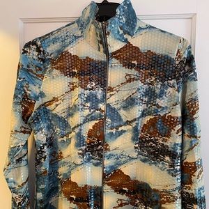 Misook Blue/Multi ZIP Jacket, Size L